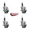 Service Caster 3'' Semi Steel Swivel 1'' Expanding Stem Caster Set with Brake, 4PK SCC-EX20S314-SSS-TLB-1-4 - alternate 3